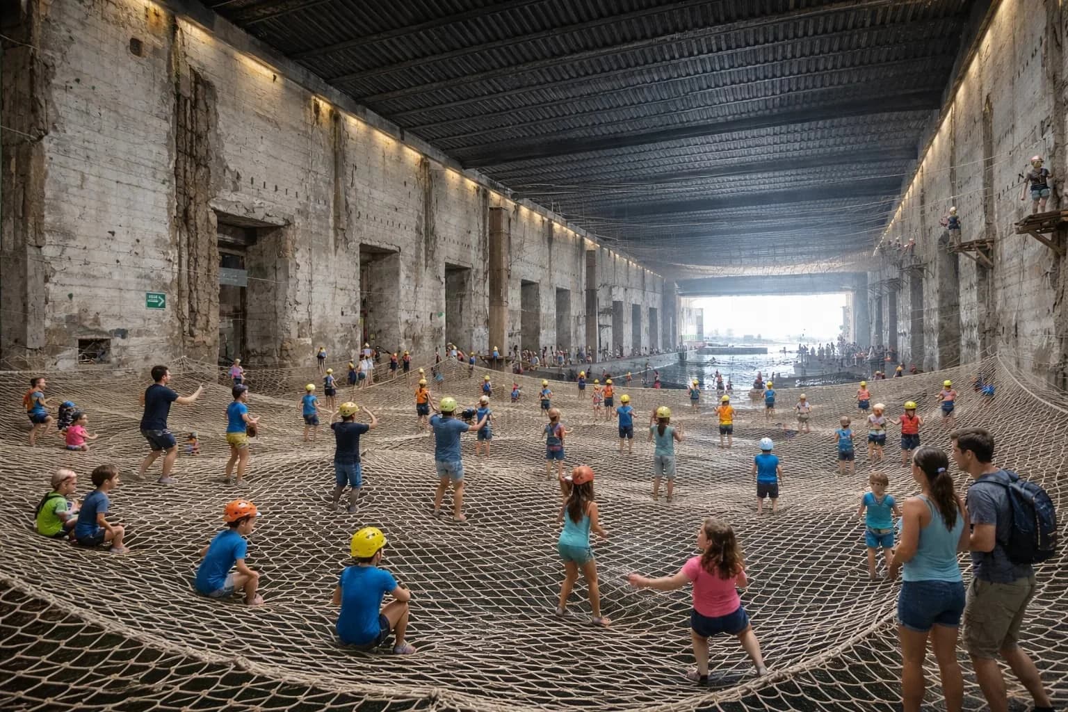 Un parc d'accrobranche dans la base sous-marine de Saint-Nazaire : un concept unique au monde