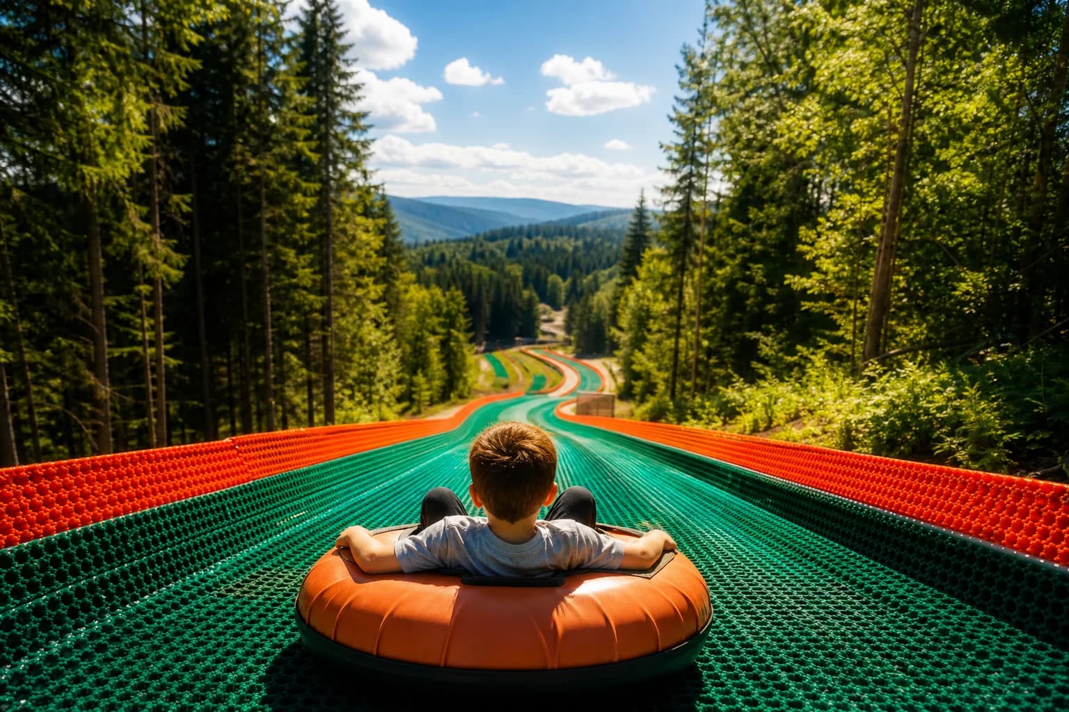 Découvrez la nouvelle piste de tubing luge à la Réserve des Bisons d'Europe