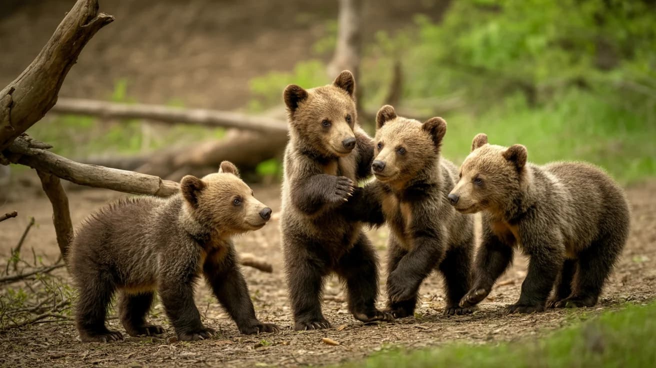 Quatre oursons bruns orphelins accueillis au Parc Animalier de Sainte-Croix