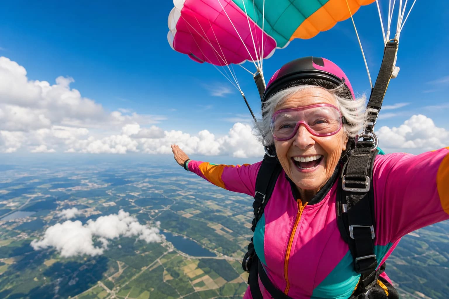 « J'ai attendu ça toute ma vie » : à 90 ans, Yvette saute en parachute pour la première fois