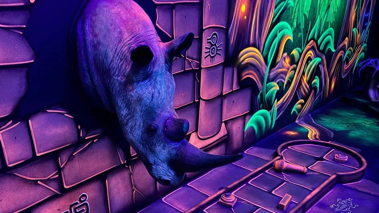 Mini golf avec des dinosaures