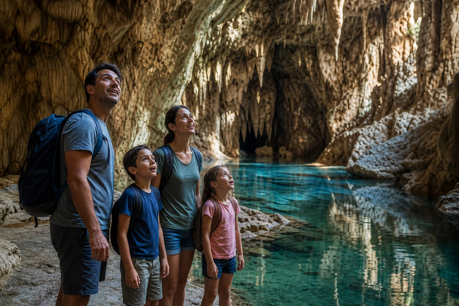 Descendre sous terre : grottes et rivière souterraine